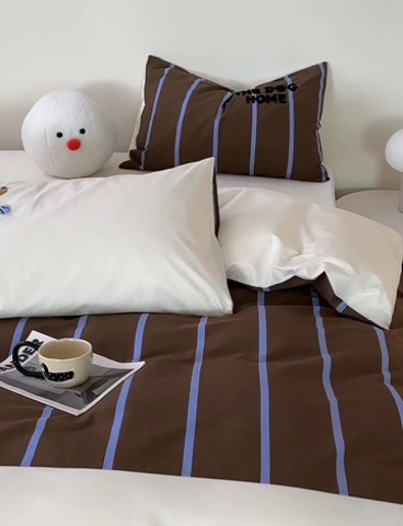 91家纺网 家纺一手货源 找家纺 怡家居 2024新款全棉印花加绣花四件套 腊肠狗