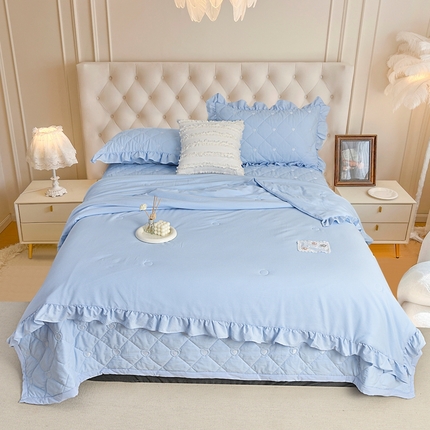 91家纺网 家纺一手货源 找家纺 （总）亿莱鑫 2025新款 韩版泡泡纱夏凉被 空调被 被子夏被四件套