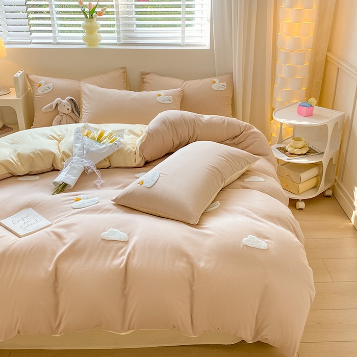 91家纺网 家纺一手货源 找家纺 （总）眠帛 2024新款亲肤棉卡通毛巾绣四件套