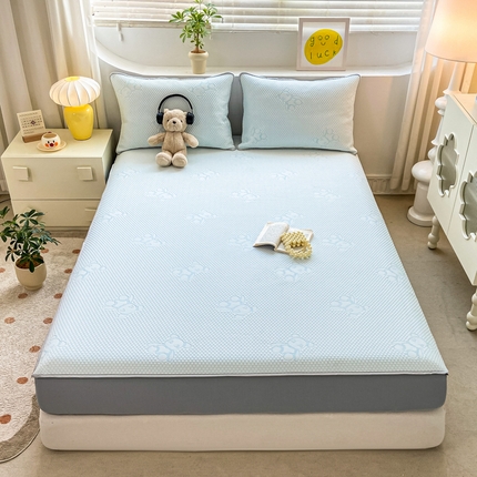 91家纺网 家纺一手货源 找家纺 （总）蝶帕 2025新款冰豆豆提花凉席三件套