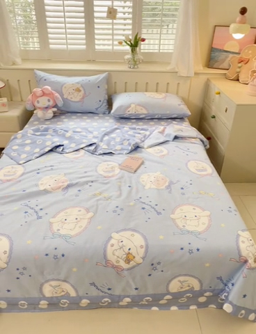 91家纺网 家纺一手货源 找家纺 博雅 2024新款全棉三丽鸥夏被（要买家秀联系客服） 蓝色玉桂狗