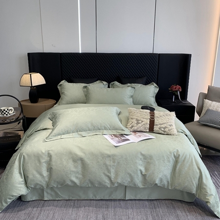 91家纺网 家纺一手货源 找家纺 莱豫 2025新款100支新疆阿克苏长绒棉提花四件套 曼德琳