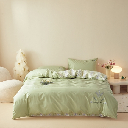 怡家居 2024新款全棉印花加绣花四件套 果语