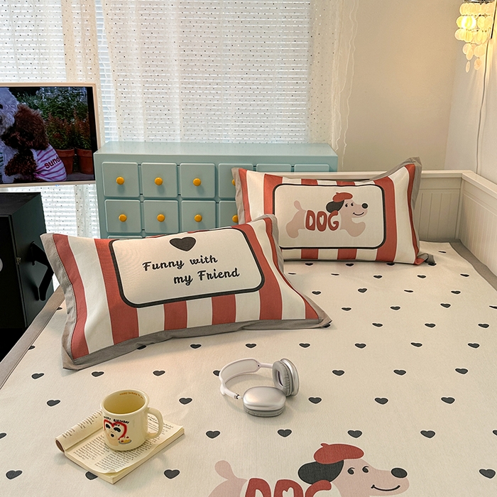 91家纺网 家纺一手货源 找家纺 昔可家纺 2024新款A类900D大版冰丝席 爱心狗狗