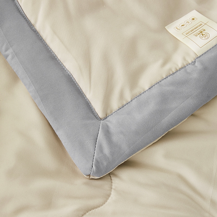 91家纺网 家纺一手货源 找家纺 丝芙妮家居（原乐视家纺） 2024新款A类色织水洗棉新疆棉花夏被 暮落-杏