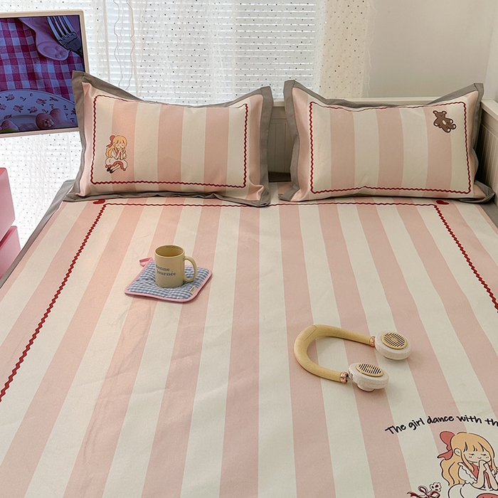 91家纺网 家纺一手货源 找家纺 昔可家纺 2024新款A类900D大版冰丝席 芭蕾女孩