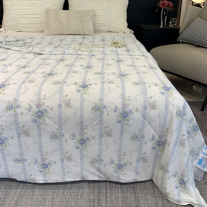 91家纺网 家纺一手货源 找家纺 奈萝家纺 2024新款A类凉感丝小凉皮夏被可机洗夏被新品空调被 谷雨