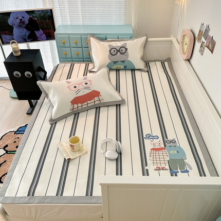 91家纺网 家纺一手货源 找家纺 昔可家纺 2024新款A类900D大版冰丝席 猫一家