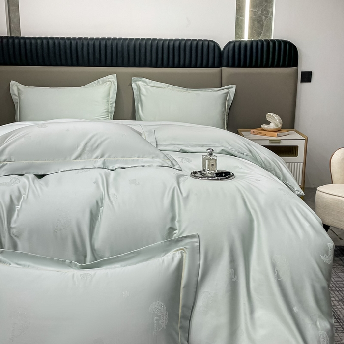 91家纺网 家纺一手货源 找家纺 2025新款天丝天丝棉提花单被套 羽记 莱茵石