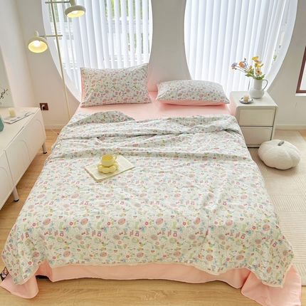 柠馨 2024新款全棉夏被套件随心配系列 枝枝桃桃
