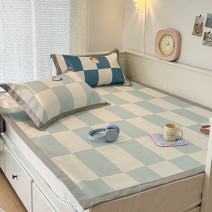 91家纺网 家纺一手货源 找家纺 昔可家纺 2024新款A类900D大版冰丝席 下午茶狗狗