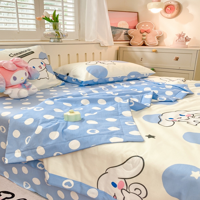 91家纺网 家纺一手货源 找家纺 博雅 2024新款全棉三丽鸥夏被（要买家秀联系客服） 波点玉桂狗