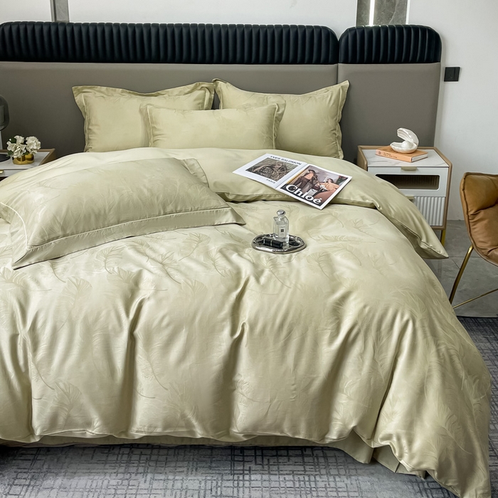 91家纺网 家纺一手货源 找家纺 艾迪尚家纺 2025新款天丝棉提花四件套 羽翼 露丝卡