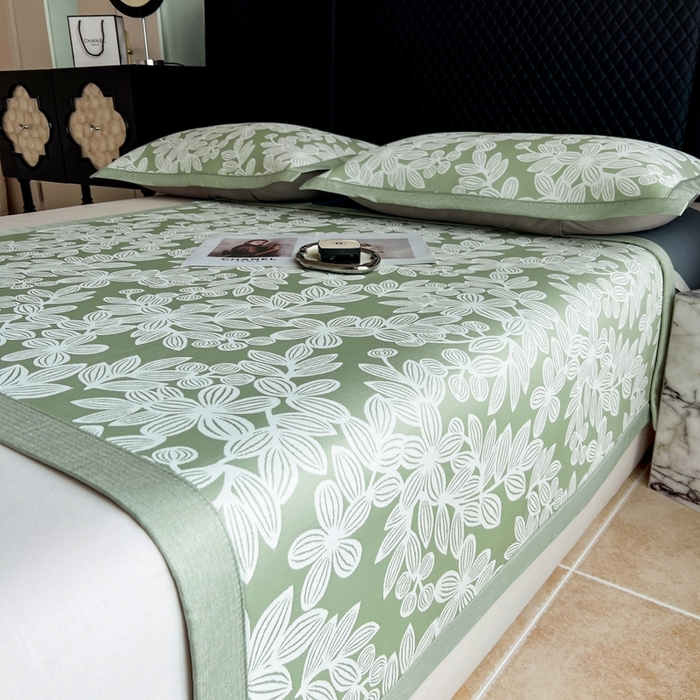 91家纺网 家纺一手货源 找家纺 慕尚家纺 2025新款1200D提花凉感席 提花席 五瓣花