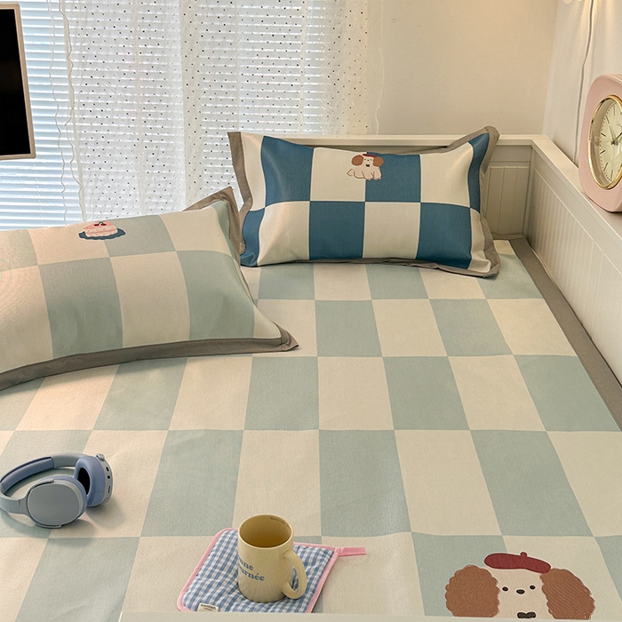 91家纺网 家纺一手货源 找家纺 昔可家纺 2024新款A类900D大版冰丝席 下午茶狗狗