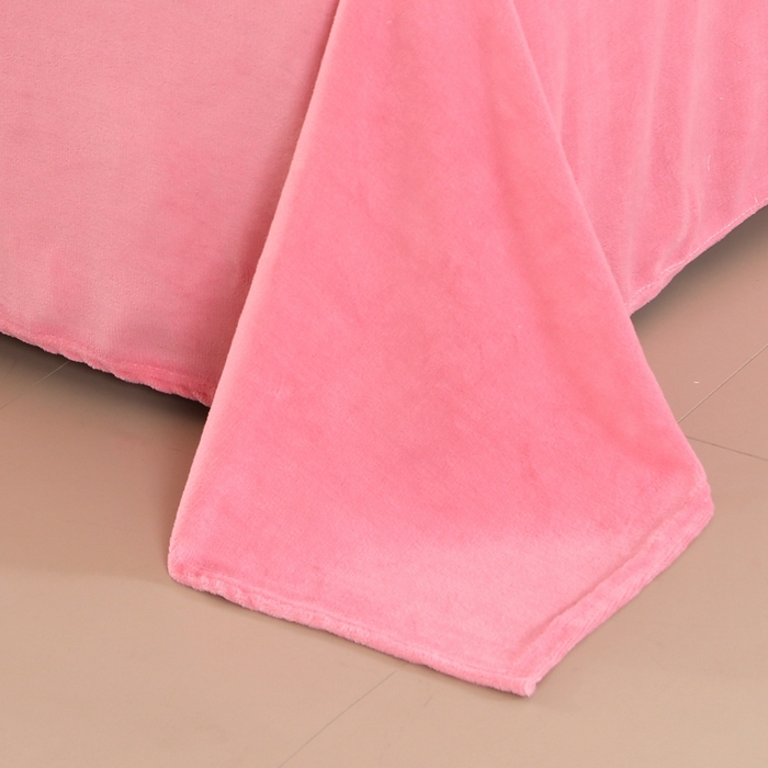 91家纺网 家纺一手货源 找家纺 芸锦豪2024新款花团雕花兔毛绒兔兔绒四件套 粉色