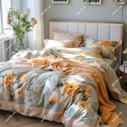 91家纺网 家纺一手货源 找家纺 五三家纺设计 AI画稿 油画风1