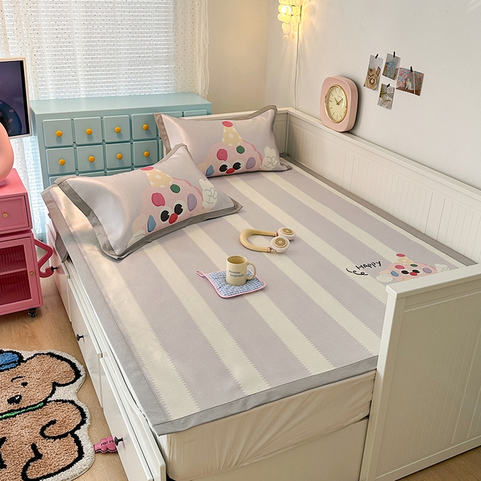 91家纺网 家纺一手货源 找家纺 昔可家纺 2024新款A类900D大版冰丝席 开心曲奇