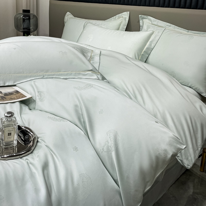 91家纺网 家纺一手货源 找家纺 2025新款天丝天丝棉提花单被套 羽记 莱茵石