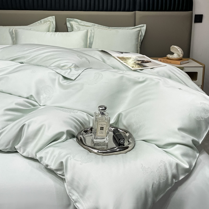 91家纺网 家纺一手货源 找家纺 2025新款天丝天丝棉提花单被套 羽记 莱茵石