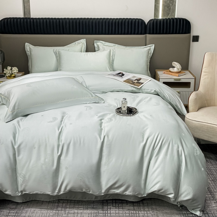 91家纺网 家纺一手货源 找家纺 2025新款天丝天丝棉提花单被套 羽记 莱茵石