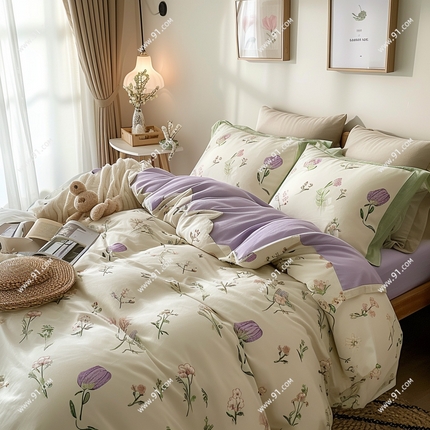 91家纺网 家纺一手货源 找家纺 五三家纺设计 AI画稿 时尚花卉印花设计7