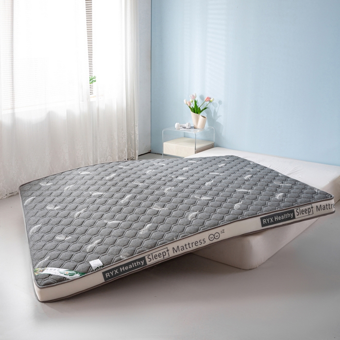 91家纺网 家纺一手货源 找家纺 缔莱被业 2024新款乳胶床垫软垫家用租房宿舍学生Q弹乳胶记忆棉垫--字母 羽毛灰（白）