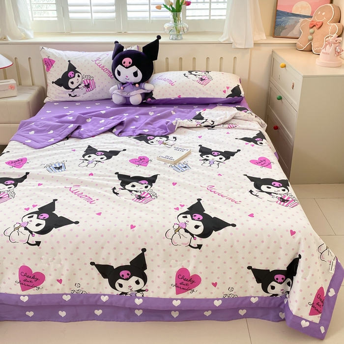 91家纺网 家纺一手货源 找家纺 博雅 2024新款全棉三丽鸥夏被（要买家秀联系客服） 甜筒库洛米