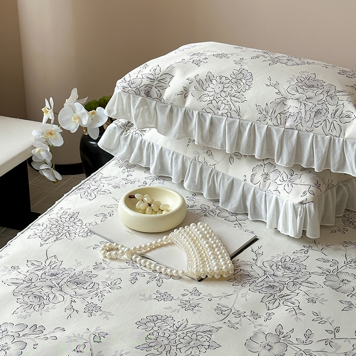 91家纺网 家纺一手货源 找家纺 昔可 2024新款A类900D仙仙雪纺纱床裙款冰丝席三件套 绿山墙的安妮