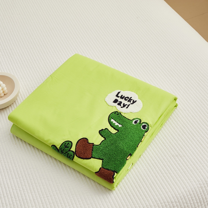 91家纺网 家纺一手货源 找家纺 怡家居 2024新款全棉印加绣夏被 夏被-小鳄鱼