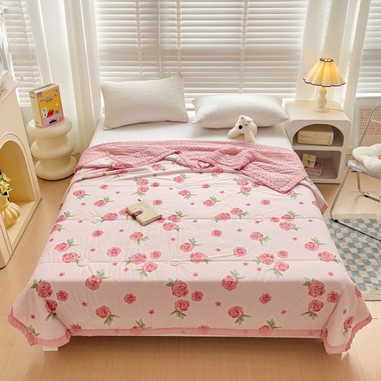 91家纺网 家纺一手货源 找家纺 梵克保罗 2024新款凉感丝豆豆被夏凉被空调被 芳华