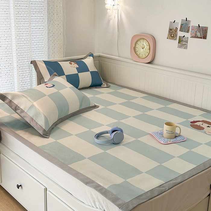 91家纺网 家纺一手货源 找家纺 昔可家纺 2024新款A类900D大版冰丝席 下午茶狗狗