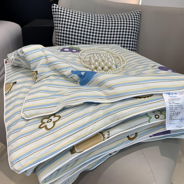 91家纺网 家纺一手货源 找家纺 奈萝家纺 2024新款A类凉感丝小凉皮夏被可机洗夏被新品空调被 字母