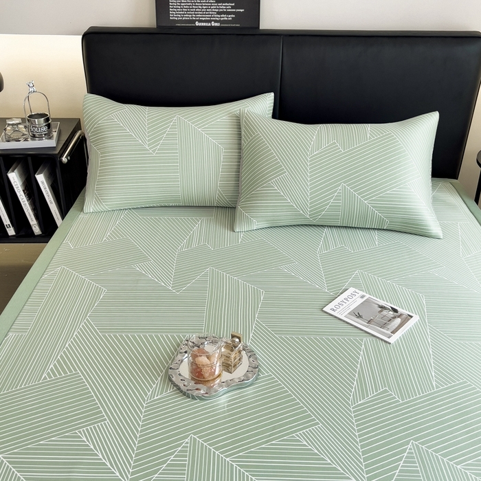 91家纺网 家纺一手货源 找家纺 慕尚家纺 2025新款1200D提花凉感席 提花席 直线绿