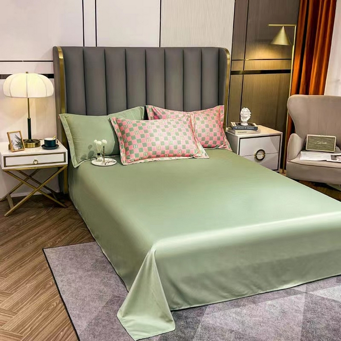 91家纺网 家纺一手货源 找家纺 丽卡家纺 2024新款水洗真丝夏被四件套 棋盘格