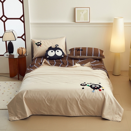 怡家居 2024新款全棉印加绣夏被 夏被-小煤球