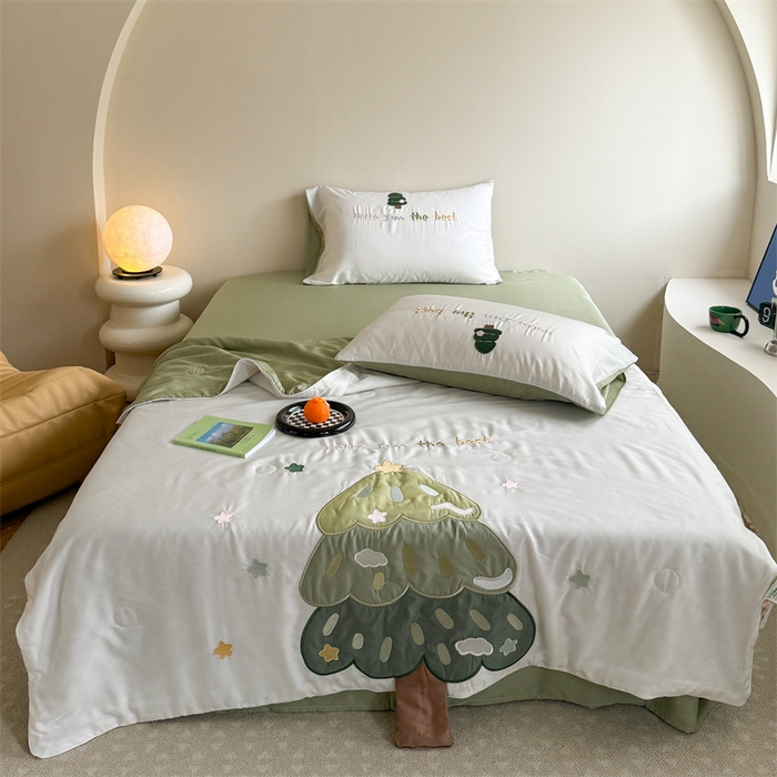 91家纺网 家纺一手货源 找家纺 （总）星野  2024新款50天丝夏被空调被幸运树系列