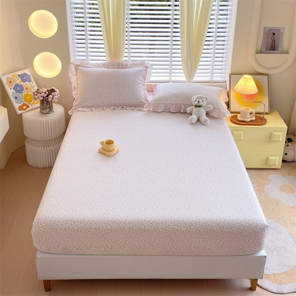 91家纺网 家纺一手货源 找家纺 （总）宝齐莱2024新款全棉13372韩版印花四件套单品系列-单床笠