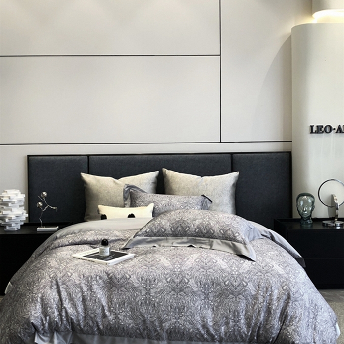 91家纺网 家纺一手货源 找家纺 涞澳 新款80支天丝棉四件套 沙棠-灰