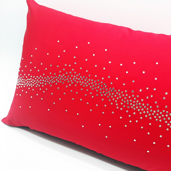 91家纺网 家纺一手货源 找家纺 澜屿 24款全棉100支大红星空满钻小抱枕头枕芯腰靠枕 红色