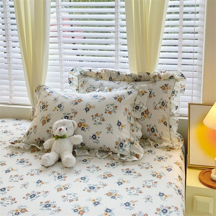 91家纺网 家纺一手货源 找家纺 （总）宝齐莱2024新款全棉13372韩版印花四件套单品系列-单枕套