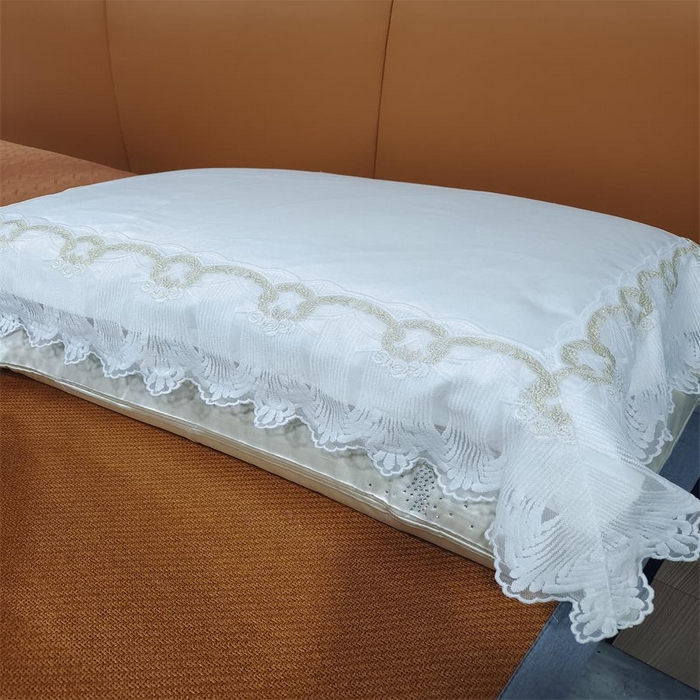 91家纺网 家纺一手货源 找家纺 （总）澜屿 25款全棉四件套配床白色花边短枕单人枕套