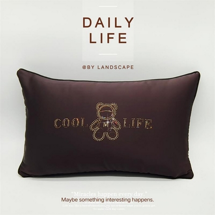 91家纺网 家纺一手货源 找家纺 （总）澜屿24款禅丝高精密小熊烫钻小抱枕头枕芯腰靠枕 