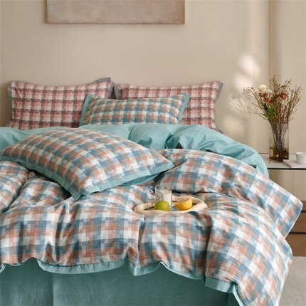 91家纺网 家纺一手货源 找家纺 （总）榻尚家居  2024新款经典田园格子色织水洗棉系列