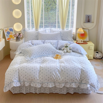 91家纺网 家纺一手货源 找家纺 （总）宝齐莱2024新款全棉13372韩版印花四件套 