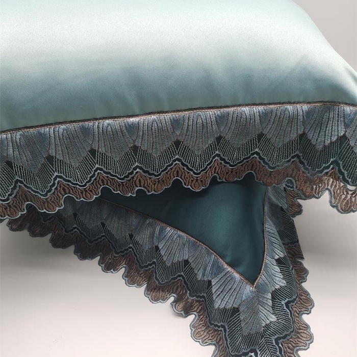 91家纺网 家纺一手货源 找家纺 澜屿 24款高精密蕾丝宽边小抱枕头枕芯腰靠枕 浅绿