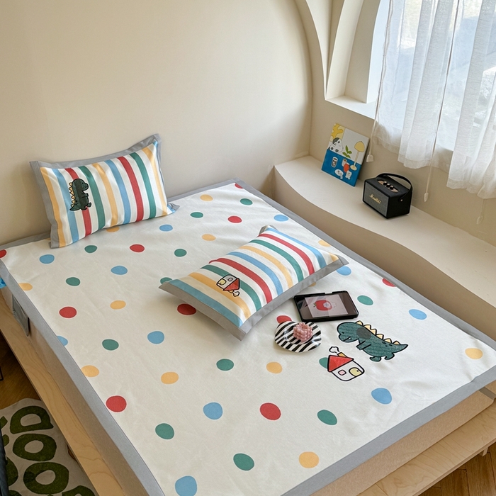 91家纺网 家纺一手货源 找家纺 柚子YOUTH 2024新款高端养生900D冰丝绣花凉席 龙之梦