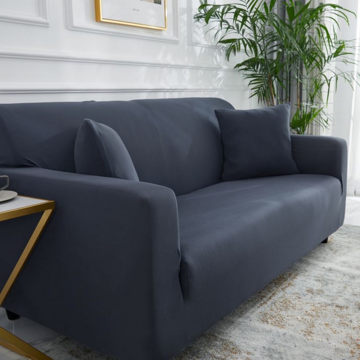 91家纺网 家纺一手货源 找家纺  沐沐家纺 2026新款四季纯色沙发套 深灰