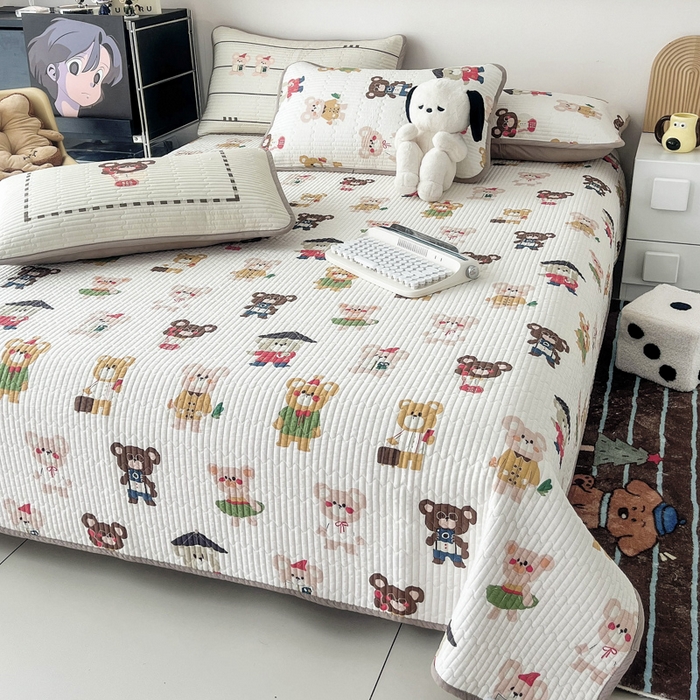 91家纺网 家纺一手货源 找家纺 茉夕家纺 2024新款数码双面纯棉水洗床盖 鼠小弟