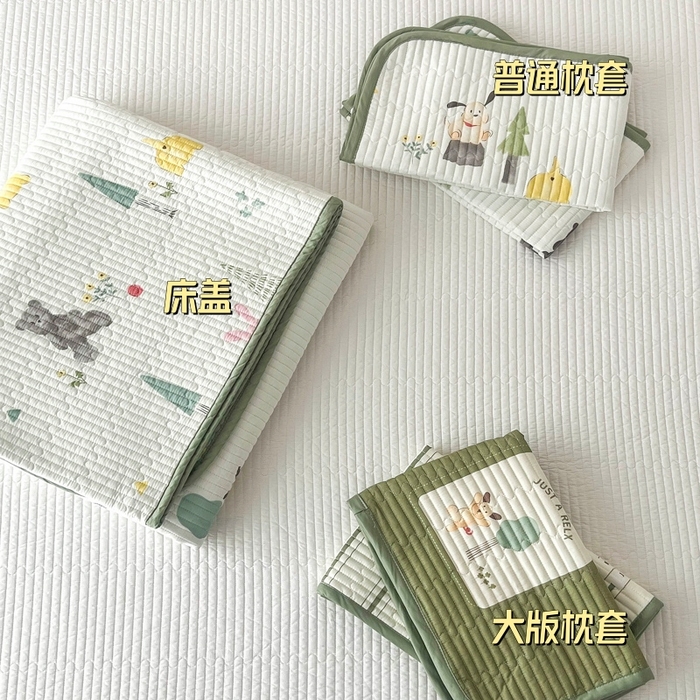 91家纺网 家纺一手货源 找家纺 茉夕家纺 2024新款数码双面纯棉水洗床盖 秘森茶话会